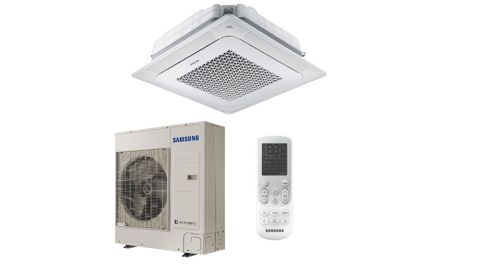 SAMSUNG BEVĖJĖ 4-KRYPTĖ KASĖTĖ 10.0/11.2kW trifazis AC100RN4DKG/EU / AC100RXADNG/EU