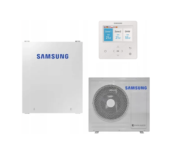 SAMSUNG 16.0/14.0KW ORAS-VANDUO MONOBLOKO KOMPLEKTAS SU R32 FREONU IR VALDYMO AUTOMATIKA (BE TŪRINIO ŠILDYTUVO) MIM-E03EN / AE160RXYDGG/EU