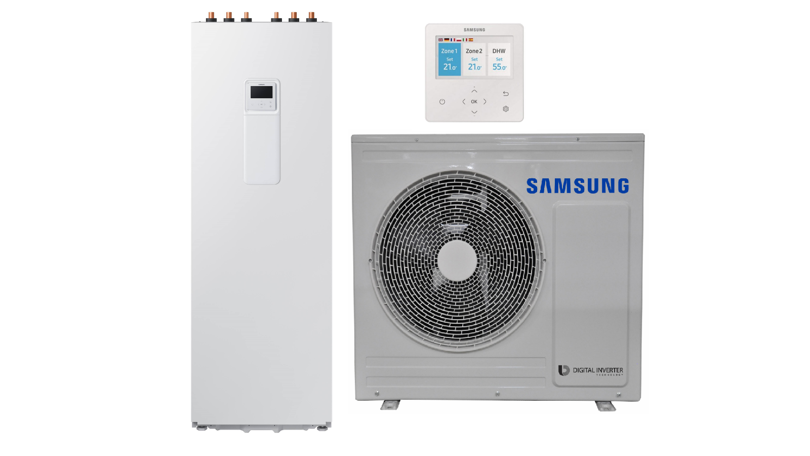 SAMSUNG 8.0/7.5KW ORAS-VANDUO MONOBLOKO KOMPLEKTAS SU R32 FREONU IR 260 L TŪRINIU ŠILDYTUVU (TRIFAZIS ĮRENGINYS) AE260CNWMGG/EU / AE080RXYDGG/EU / MWR-WW10KN