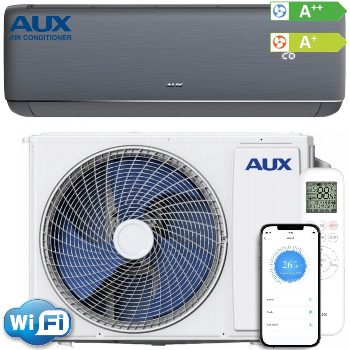 AUX Q-SMART PREMIUM GREY AUX-24QB
