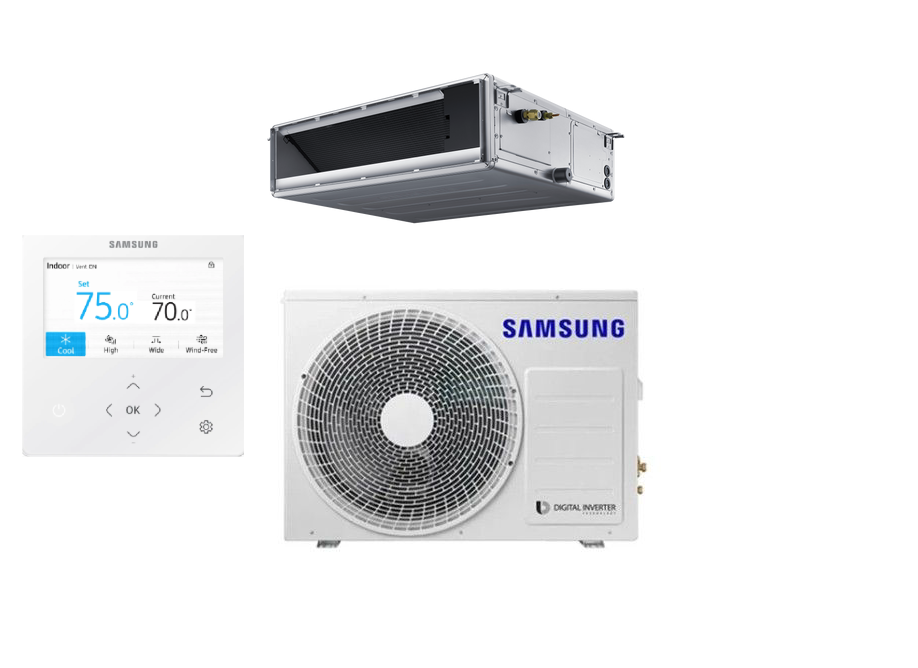 Samsung kanalinio tipo vidutinio slėgio MSP HEE AC100BXAPNG / AC100BNMPKG oro kondicionieriaus komplektas trifazis