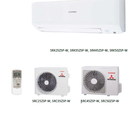 Šilumos siurblys Mitsubishi heavy industries 4.5kW SRK/SRC45ZSP-W